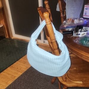 Melie Bianco Brigitte Large Faux Leather Shoulder Bag Blue Nwot